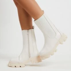 EGO Steele Chunky Sole Ankle Boot In Nude Faux Leather -EGO Sales 03 08 221526squ 38