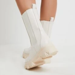 EGO Steele Chunky Sole Ankle Boot In Nude Faux Leather -EGO Sales 03 08 221526squ 40