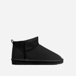 EGO Ultra Mini Ankle Length Faux Fur Lining Boots In Black Faux Suede -EGO Sales 06 01 23 fw42378 sq 3