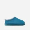 EGO Catch-Up Aztec Detail Faux Fur Lining Flat Slipper In Teal Faux Suede -EGO Sales 06 01 23 fw42420 sq