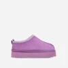 EGO Tazmin Aztec Detail Faux Fur Lining Platform Slipper In Purple Faux Suede -EGO Sales 06 01 23 fw42421 sq