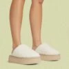 EGO Ivoris Closed Toe Flatform Slipper In Cream Faux Shearling -EGO Sales 06 01 23 fw45963 sq 1