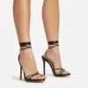 EGO Gelato Lace Up Platform Heel In Black Faux Leather -EGO Sales 06 01 23 fw45970 sq