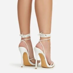 EGO Gelato Lace Up Platform Heel In White Faux Leather 9 EGO Gelato Lace Up Platform Heel In White Faux Leather -EGO Sales 06 01 23 fw45983 sq