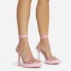 EGO Sauce Lace Up Strappy Statement Platform Heel In Pink Faux Leather -EGO Sales 06 10 22 fw5575 sq