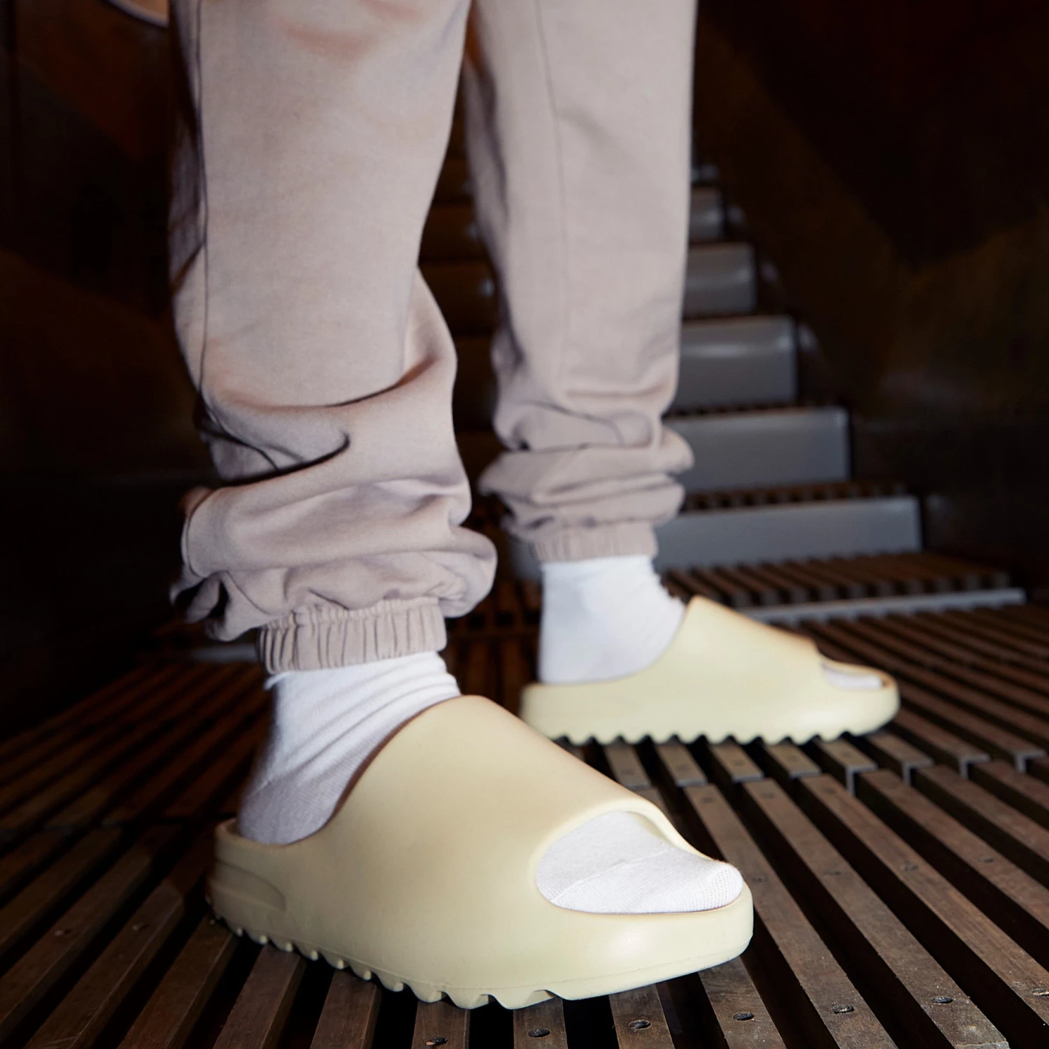 EGO Playoff Flat Slider Sandal In Off White Rubber 3 EGO Playoff Flat Slider Sandal In Off White Rubber