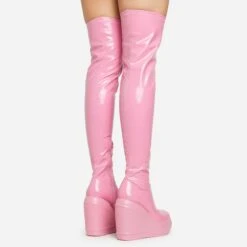 EGO New-Utopia Platform Wedge Over The Knee Thigh High Long Boot In Pink Patent 9 EGO New-Utopia Platform Wedge Over The Knee Thigh High Long Boot In Pink Patent -EGO Sales 15 02 23 fw58917 sq