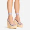 EGO Escape-Away Lace Up Woven Platform Wedge Heel In Lilac Faux Leather -EGO Sales 15 02 23 fw63598 s