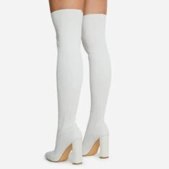 EGO Only-Fans Block Heel Over The Knee Thigh High Long Sock Boot In Cream Nude Ribbed Knit 9 EGO Only-Fans Block Heel Over The Knee Thigh High Long Sock Boot In Cream Nude Ribbed Knit -EGO Sales 16 08 22 fw12508