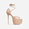 EGO Gabby Strappy Detail Peep Toe Extreme Platform Stiletto Heel In Nude Patent -EGO Sales 20 01 23 fw acc49465 sq