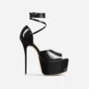 EGO Gabby Strappy Detail Peep Toe Extreme Platform Stiletto Heel In Black Patent -EGO Sales 20 01 23 fw acc49466 sq