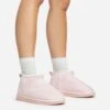 EGO Ultra Mini Ankle Length Faux Fur Lining Boots In Light Pink Faux Suede -EGO Sales 20 01 23 fw acc50551 sq