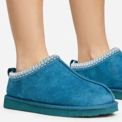 EGO Catch-Up Aztec Detail Faux Fur Lining Flat Slipper In Teal Faux Suede 9 EGO Catch-Up Aztec Detail Faux Fur Lining Flat Slipper In Teal Faux Suede -EGO Sales 20 01 23 fw acc50572 sq