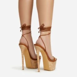 EGO West-Coast Lace Up Open Toe Cork Platform Stiletto Heel In Tan Brown Faux Leather -EGO Sales 20 01 23 fw acc52771 sb2