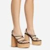 EGO Buffy Twisted Strap Detail Slingback Cork Platform Block Heel In Black Faux Leather -EGO Sales 20 01 23 fw acc53044 sq