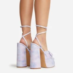 EGO Hot-Sauce Bow Detail Statement Platform Block Heel In Multi Ombre Glitter -EGO Sales 22 09 22 fwbags0311 copy