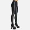 EGO Hypnosis Closed Square Toe Platform Flared Block Heel Long Legging Boot In Black Lycra -EGO Sales 2261 blk16194 sq blk