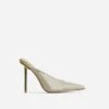 EGO All-That-Jazz Pointed Toe Metallic Stiletto Heel Mule In Gold Diamante -EGO Sales 2261 blk17874portrait sq