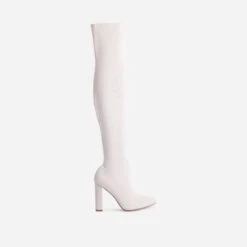 EGO Only-Fans Block Heel Over The Knee Thigh High Long Sock Boot In Cream Nude Ribbed Knit 11 EGO Only-Fans Block Heel Over The Knee Thigh High Long Sock Boot In Cream Nude Ribbed Knit -EGO Sales 26 087036