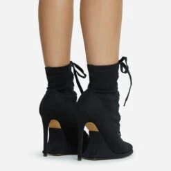 EGO Porto-Bonito Lace Up Pointed Toe Statement Platform Stiletto Heel Ankle Boot In Black Faux Suede 9 EGO Porto-Bonito Lace Up Pointed Toe Statement Platform Stiletto Heel Ankle Boot In Black Faux Suede -EGO Sales 28 10 22 fw23643 sq