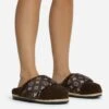 EGO Pillow-Talk Printed Velcro Strap Closed Toe Slip-On Flat Mule In Brown Faux Shearling 2 EGO Pillow-Talk Printed Velcro Strap Closed Toe Slip-On Flat Mule In Brown Faux Shearling -EGO Sales 28 10 22 fw23812 sq 1
