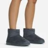EGO Sable Faux Fur Lining Ankle Boot In Dark Grey Faux Suede