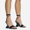 EGO Crashing Lace Up Square Toe Cut Out Wedge Heel In Black Patent -EGO Sales 28 10 22 fw25890 sq
