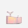 EGO Jester Velcro Strap Detail Extreme Platform Wedge Heel In Pink Metallic Faux Leather -EGO Sales 28 10 22 fw25934 sq