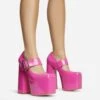 EGO Record Buckle Strap Detail Platform Block Heel In Pink Patent -EGO Sales 30 11 22 fw31945 sq