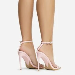 EGO Pick-N-Mix Ankle Strap Pointed Toe Stiletto Heel In Pink Faux Leather -EGO Sales 30 11 22 fw33409 sq
