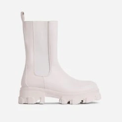 EGO Steele Chunky Sole Ankle Boot In Nude Faux Leather -EGO Sales 31 08 212776