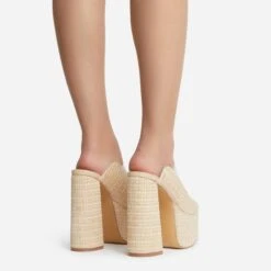 EGO Destination Woven Clear Perspex Square Peep Toe Platform Heel Mule In Nude 11 EGO Destination Woven Clear Perspex Square Peep Toe Platform Heel Mule In Nude -EGO Sales destination 1692 copy
