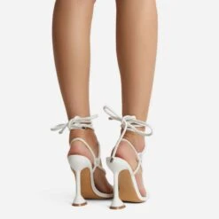 EGO Fiat Lace Up Square Toe Sculptured Heel In White Faux Leather -EGO Sales harmony 4194 1 1