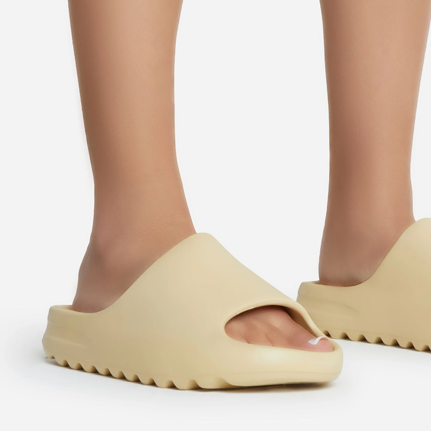 EGO Playoff Flat Slider Sandal In Ivory Rubber 5 EGO Playoff Flat Slider Sandal In Ivory Rubber - Image 3