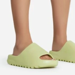 EGO Playoff Flat Slider Sandal In Khaki Rubber -EGO Sales playoff 10815 copy 1