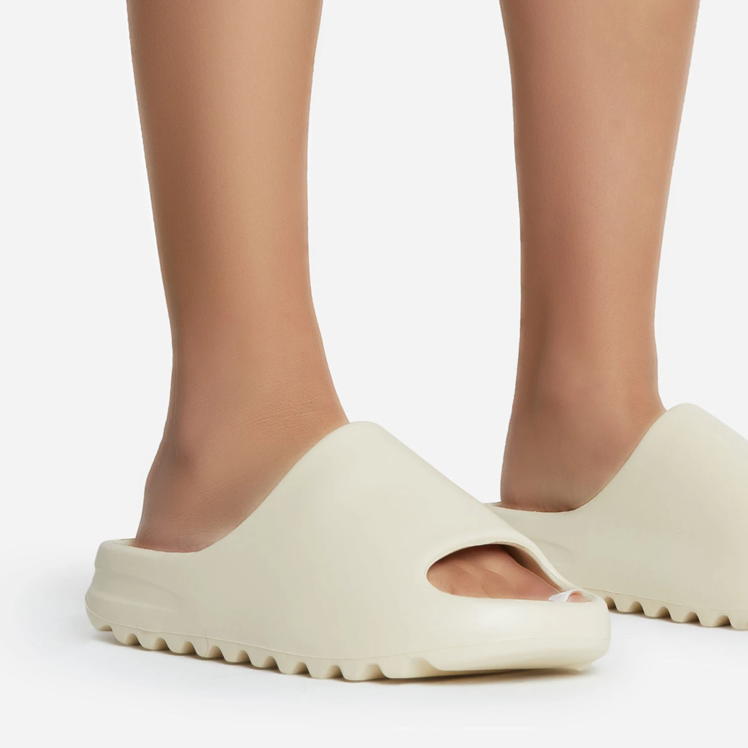 EGO Playoff Flat Slider Sandal In Off White Rubber 5 EGO Playoff Flat Slider Sandal In Off White Rubber - Image 3