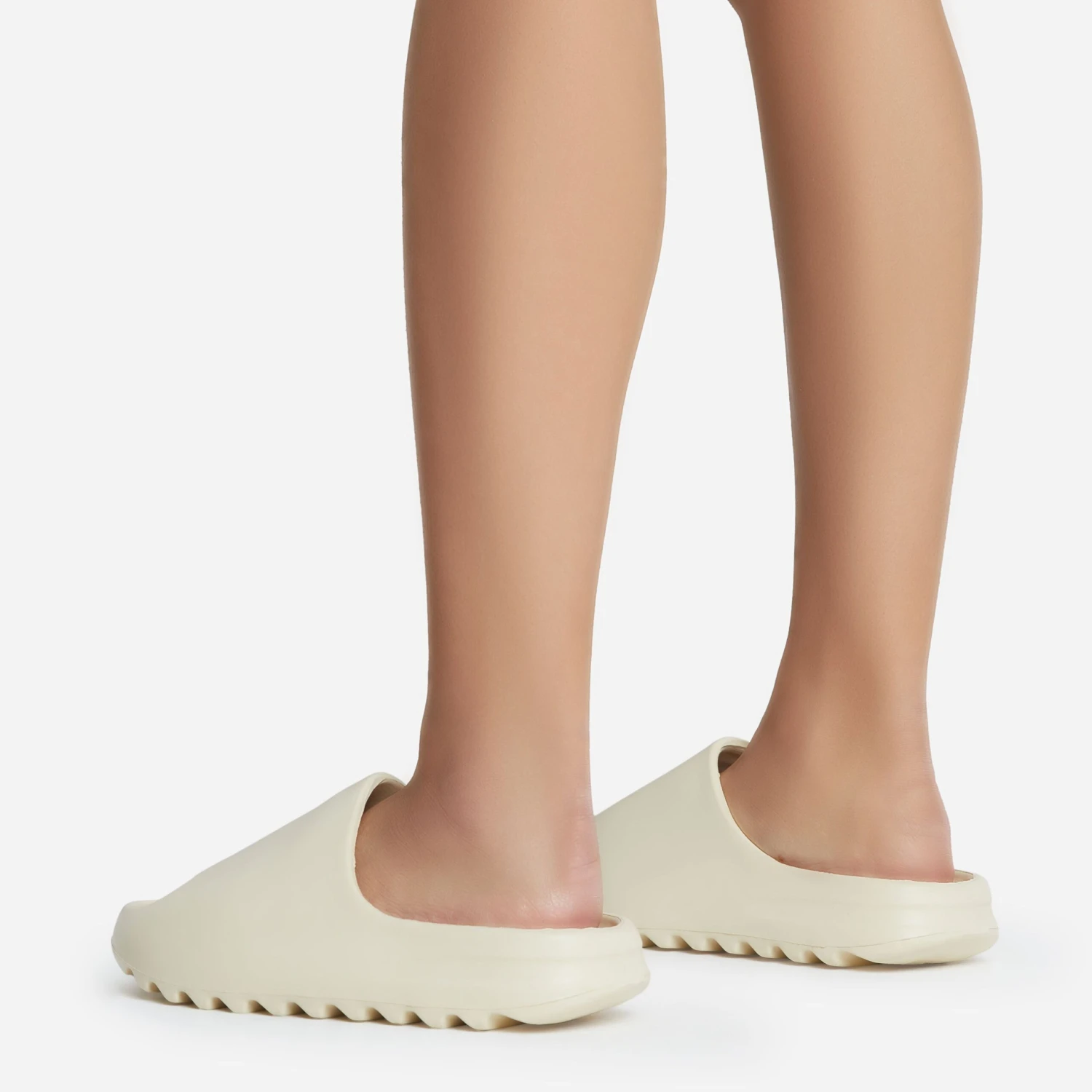 EGO Playoff Flat Slider Sandal In Off White Rubber 6 EGO Playoff Flat Slider Sandal In Off White Rubber - Image 4