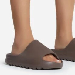 EGO Playoff Flat Slider Sandal In Chocolate Brown Rubber 9 EGO Playoff Flat Slider Sandal In Chocolate Brown Rubber -EGO Sales playoff 10879 copy