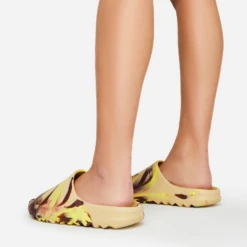 EGO Playoff Paint Stroke Effect Flat Slider Sandal In Nude Rubber -EGO Sales playoff nude 3