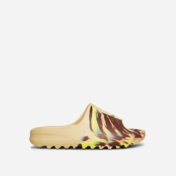 EGO Playoff Paint Stroke Effect Flat Slider Sandal In Nude Rubber