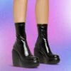 EGO Super-Nova Platform Wedge Ankle Sock Boot In Black Patent 2 EGO Super-Nova Platform Wedge Ankle Sock Boot In Black Patent -EGO Sales super nova black1 s