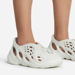 EGO Super-Bass Cut Out Detail Slip On In Off White Rubber -EGO Sales superbass 10779 copy