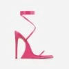 EGO Superlit Lace Up Square Toe Sculptured Platform Stiletto Heel In Pink Faux Leather -EGO Sales superlit 1367